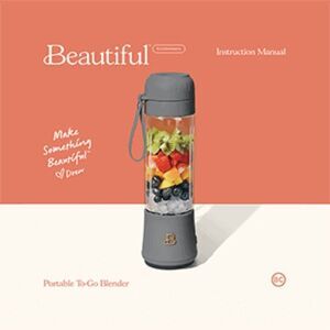 portable to go blender by BEAUTIFUL in color cornflower blue